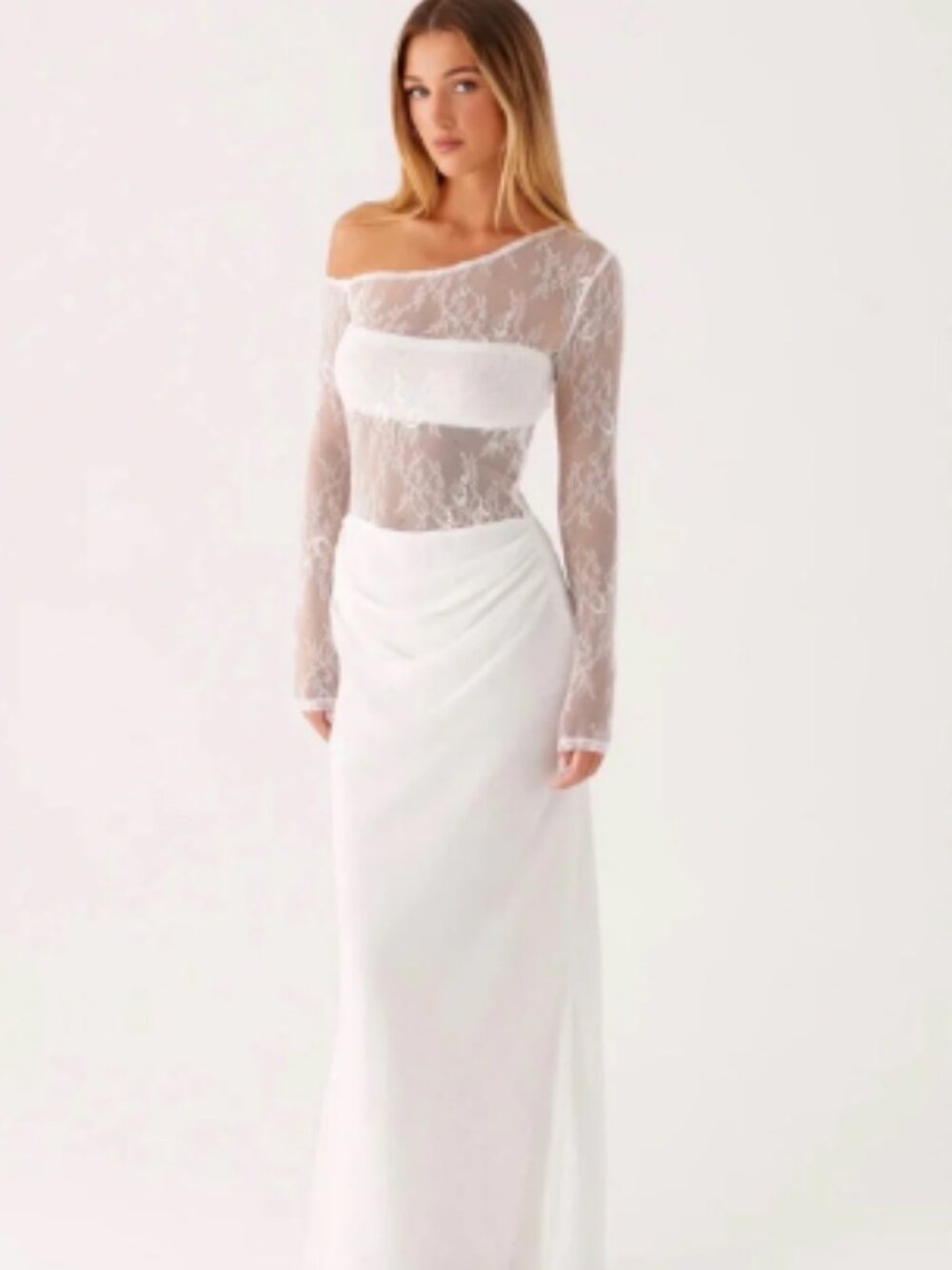 NWT - Peppermayo White Lace Maxi Dress